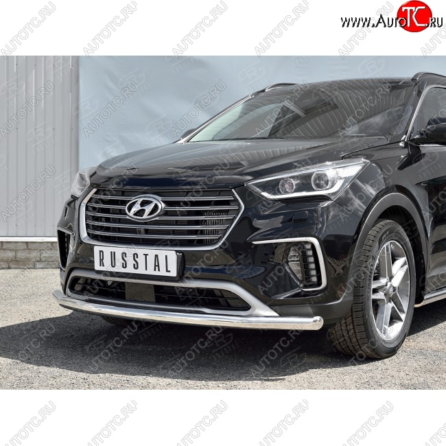 15 299 р. Одинарная защита переднего бампера диаметром 63 мм SLITKOFF  Hyundai Grand Santa Fe  1 DM (2016-2018) рестайлинг  с доставкой в г. Горно‑Алтайск