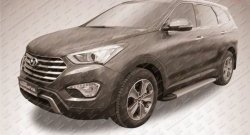 13 349 р. Алюминиевые пороги Slitkoff Optima Silver  Hyundai Grand Santa Fe  1 DM (2013-2016) дорестайлинг  с доставкой в г. Горно‑Алтайск. Увеличить фотографию 2