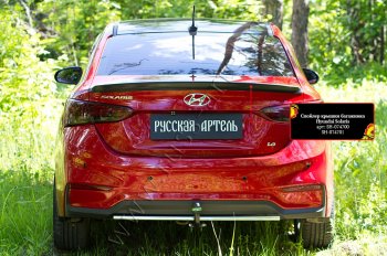 1 559 р. Лип спойлер RA  Hyundai Solaris  HCR (2017-2022) седан дорестайлинг, седан рестайлинг (Неокрашенный)  с доставкой в г. Горно‑Алтайск. Увеличить фотографию 2