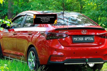 1 559 р. Лип спойлер RA  Hyundai Solaris  HCR (2017-2022) седан дорестайлинг, седан рестайлинг (Неокрашенный)  с доставкой в г. Горно‑Алтайск. Увеличить фотографию 3