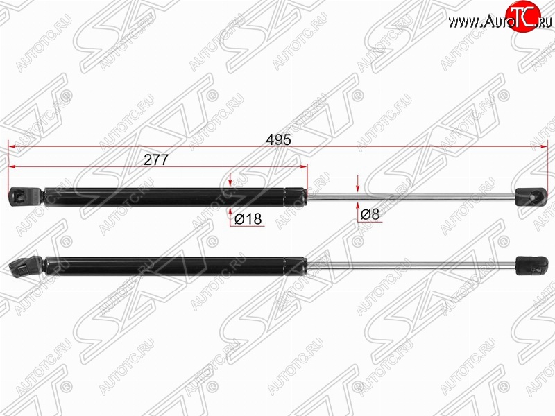 569 р. Упор крышки багажника SAT (газовый)  Hyundai Solaris  RBr (2010-2017) хэтчбэк дорестайлинг, хэтчбэк рестайлинг  с доставкой в г. Горно‑Алтайск