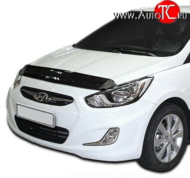 2 699 р. Дефлектор капота NovLine Hyundai Solaris RBr седан дорестайлинг (2010-2014)  с доставкой в г. Горно‑Алтайск