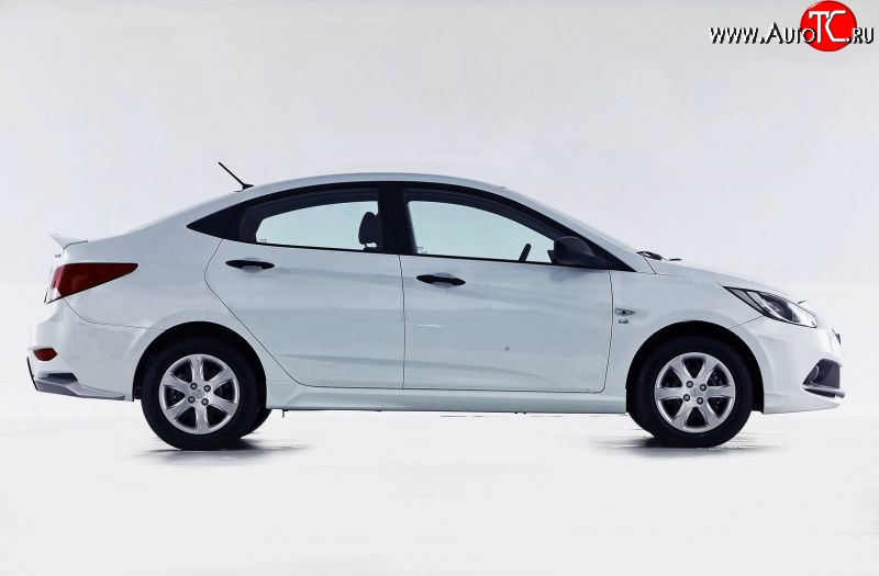 3 599 р. Пороги накладки Sport Hyundai Solaris RBr седан дорестайлинг (2010-2014) (Неокрашенные)  с доставкой в г. Горно‑Алтайск