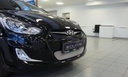 1 539 р. Сетка на бампер Russtal (хром) Hyundai Solaris RBr седан дорестайлинг (2010-2014)  с доставкой в г. Горно‑Алтайск. Увеличить фотографию 5