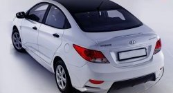 14 499 р. Задний бампер Sport Hyundai Solaris RBr седан дорестайлинг (2010-2014) (Неокрашенный)  с доставкой в г. Горно‑Алтайск. Увеличить фотографию 2