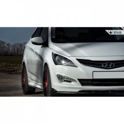 4 499 р. Накладка на передний бампер TopKontur Design Hyundai Solaris RBr седан рестайлинг (2014-2017) (Глянец под окраску, Неокрашенная)  с доставкой в г. Горно‑Алтайск. Увеличить фотографию 8