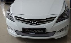 1 539 р. Сетка на бампер Russtal (хром) Hyundai Solaris RBr седан рестайлинг (2014-2017)  с доставкой в г. Горно‑Алтайск. Увеличить фотографию 4