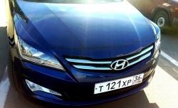 929 р. Реснички на фары Кураж Hyundai Solaris RBr седан рестайлинг (2014-2017) (Неокрашенные)  с доставкой в г. Горно‑Алтайск. Увеличить фотографию 5