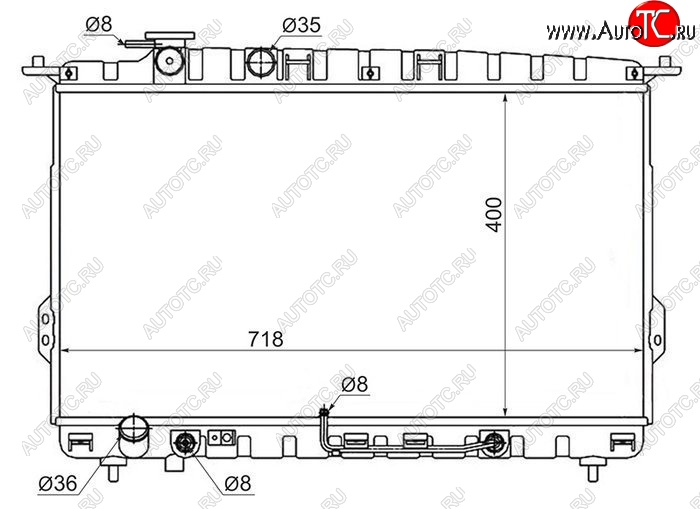 10 199 р. Радиатор двигателя (пластинчатый,2.0/2.4/2.5/2.7, МКПП/АКПП) SAT Hyundai Sonata EF рестайлинг ТагАЗ (2001-2013)  с доставкой в г. Горно‑Алтайск