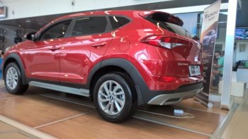 7 349 р. Пластиковые пороги АвтоКрат Hyundai Tucson TL дорестайлинг (2015-2018) (Неокрашенные)  с доставкой в г. Горно‑Алтайск. Увеличить фотографию 2