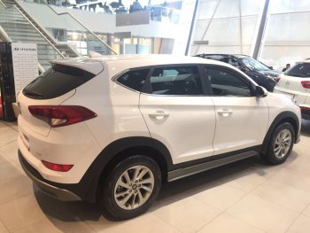 7 349 р. Пластиковые пороги АвтоКрат Hyundai Tucson TL дорестайлинг (2015-2018) (Неокрашенные)  с доставкой в г. Горно‑Алтайск. Увеличить фотографию 3