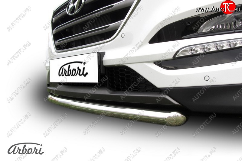 14 291 р. Защита переднего бампера Arbori (нержавейка, 1 труба d57 mm). Hyundai Tucson TL дорестайлинг (2015-2018)  с доставкой в г. Горно‑Алтайск