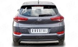 Защита заднего бампера (Ø75x42 мм, нержавейка) Russtal Hyundai Tucson TL дорестайлинг (2015-2018)