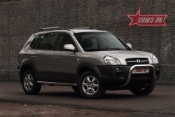 18 764 р. Защита переднего бампера Souz-96 (d76) Hyundai Tucson JM (2004-2010)  с доставкой в г. Горно‑Алтайск. Увеличить фотографию 3