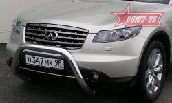 Защита переднего бампера (Европа) Souz-96 (d76) INFINITI EX35 J50 (2007-2013)