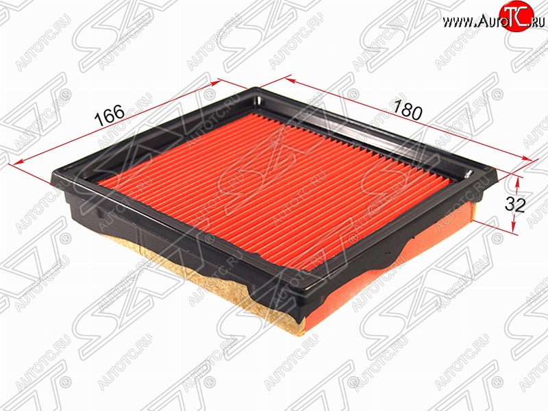 329 р. Фильтр воздушный двигателя SAT (180х166х32 mm)  INFINITI EX35  J50 (2007-2013), INFINITI G37  V36 (2008-2014), INFINITI Qx50  J50 (2013-2016), Nissan 350Z (2002-2008), Nissan Skyline  V36 (2006-2014)  с доставкой в г. Горно‑Алтайск