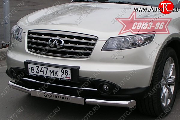 28 394 р. Защита переднего бампера одинарная (Европа) Souz-96 (d76) INFINITI FX35 S50 дорестайлинг (2002-2005)  с доставкой в г. Горно‑Алтайск