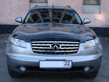 3 199 р. Дефлектор капота SIM INFINITI FX35 S50 рестайлинг (2006-2008)  с доставкой в г. Горно‑Алтайск. Увеличить фотографию 2