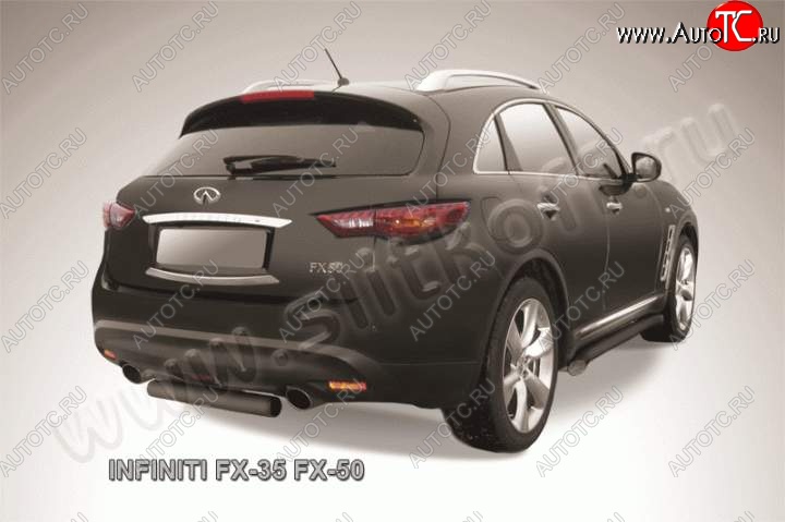 8 449 р. Защита заднего бампера из трубы d76 Slitkoff (короткая) INFINITI FX35 S51 дорестайлинг (2008-2011) (Цвет: серебристый)  с доставкой в г. Горно‑Алтайск