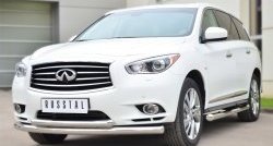 22 649 р. Защита переднего бампера (2 трубыØ76 и 63 мм, нержавейка) SLITKOFF INFINITI JX35 (2012-2014)  с доставкой в г. Горно‑Алтайск. Увеличить фотографию 3