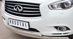 24 999 р. Защита переднего бампера (2 трубыØ75х42 мм, нержавейка) Russtal INFINITI JX35 (2012-2014)  с доставкой в г. Горно‑Алтайск. Увеличить фотографию 2