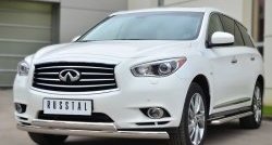 24 999 р. Защита переднего бампера (2 трубыØ75х42 мм, нержавейка) Russtal INFINITI JX35 (2012-2014)  с доставкой в г. Горно‑Алтайск. Увеличить фотографию 4