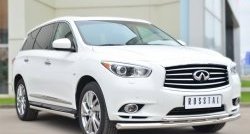 13 849 р. Защита порогов из круглой трубы диаметром 63 мм Russtal INFINITI JX35 (2012-2014) (Защита порогов с со скосами на торцах (вариант 1))  с доставкой в г. Горно‑Алтайск. Увеличить фотографию 5