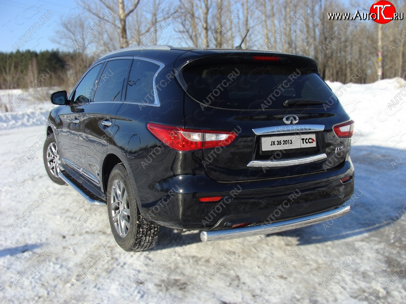 24 999 р. Защита заднего бампера (овальная) ТСС 75х42 мм INFINITI JX35 (2012-2014)  с доставкой в г. Горно‑Алтайск