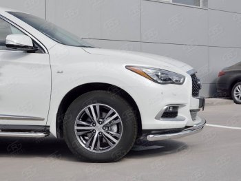 20 649 р. Защита переднего бампера (2 трубыØ63 и 42 мм, нержавейка) SLITKOFF INFINITI QX60 L50 рестайлинг (2016-2021)  с доставкой в г. Горно‑Алтайск. Увеличить фотографию 3