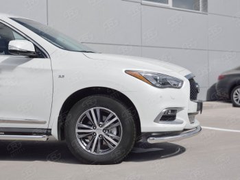 17 649 р. Защита заднего бампера (Ø63 мм, нержавейка) SLITKOFF INFINITI QX60 L50 рестайлинг (2016-2021)  с доставкой в г. Горно‑Алтайск. Увеличить фотографию 3