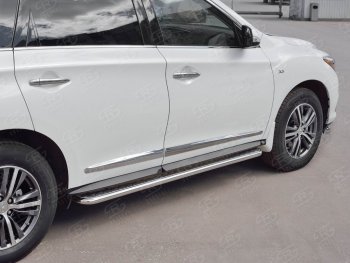 22 999 р. Широкая защита порогов с трубой диаметром 42 мм SLITKOFF v2  INFINITI QX60  L50 (2016-2021) рестайлинг  с доставкой в г. Горно‑Алтайск. Увеличить фотографию 3