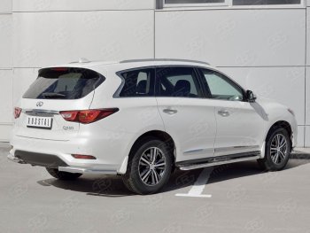 16 649 р. Защита заднего бампера (Ø63 мм уголки, нержавейка) SLITKOFF INFINITI QX60 L50 рестайлинг (2016-2021)  с доставкой в г. Горно‑Алтайск. Увеличить фотографию 3