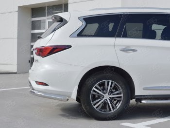 16 899 р. Защита заднего бампера (Ø76 мм уголки, нержавейка) SLITKOFF INFINITI QX60 L50 рестайлинг (2016-2021)  с доставкой в г. Горно‑Алтайск. Увеличить фотографию 2