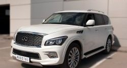 20 999 р. Защита переднего бампера (Ø75х42 мм, нержавейка) Russtal INFINITI QX80 Z62 1-ый рестайлинг (2014-2018)  с доставкой в г. Горно‑Алтайск. Увеличить фотографию 4