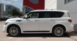 18 349 р. Защита порогов из круглой трубы диаметром 42 мм SLITKOFF INFINITI QX80 Z62 1-ый рестайлинг (2014-2018)  с доставкой в г. Горно‑Алтайск. Увеличить фотографию 4