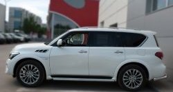 16 799 р. Защита порогов из круглой укороченной трубы диаметром 42 мм SLITKOFF INFINITI QX80 Z62 1-ый рестайлинг (2014-2018)  с доставкой в г. Горно‑Алтайск. Увеличить фотографию 4