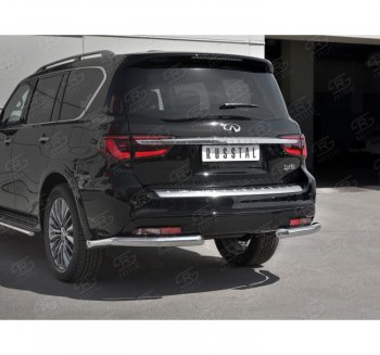 18 699 р. Защита заднего бампера (Ø76 мм уголки, нержавейка) SLITKOFF INFINITI QX80 Z62 2-ой рестайлинг (2018-2024)  с доставкой в г. Горно‑Алтайск. Увеличить фотографию 3