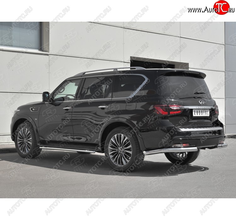 18 699 р. Защита заднего бампера (Ø76 мм уголки, нержавейка) SLITKOFF INFINITI QX80 Z62 2-ой рестайлинг (2018-2024)  с доставкой в г. Горно‑Алтайск