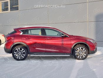 25 849 р. Порожки для ног (труба Ø42) SLITKOFF INFINITI QX30 H15E (2016-2020) (Вариант 2 (лист алюм, проф.сталь))  с доставкой в г. Горно‑Алтайск. Увеличить фотографию 3