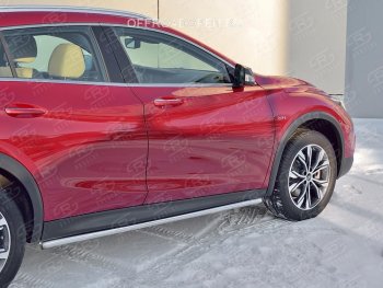 Защита порогов (Ø42 мм) SLITKOFF INFINITI QX30 H15E (2016-2020)  (Вариант 3 (круглые торцы под 90°))