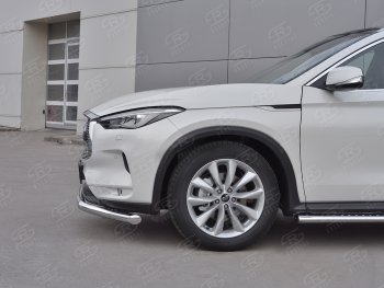 23 999 р. Защита переднего бампера SLITKOFF (Ø63 мм волна, нержавейка) INFINITI Qx50 J55 (2017-2022)  с доставкой в г. Горно‑Алтайск. Увеличить фотографию 4