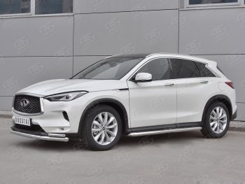 23 999 р. Защита переднего бампера (2 трубы Ø63 и 42 мм, нержавейка) SLITKOFF INFINITI Qx50 J55 (2017-2022)  с доставкой в г. Горно‑Алтайск. Увеличить фотографию 3