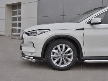 23 999 р. Защита переднего бампера (2 трубы Ø63 и 42 мм, нержавейка) SLITKOFF INFINITI Qx50 J55 (2017-2022)  с доставкой в г. Горно‑Алтайск. Увеличить фотографию 4