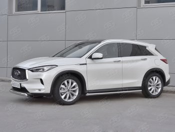 15 649 р. Защита переднего бампера (Ø75х42 дуга, нержавейка) Russtal INFINITI Qx50 J55 (2017-2022)  с доставкой в г. Горно‑Алтайск. Увеличить фотографию 3