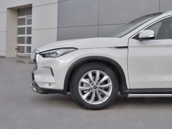 15 649 р. Защита переднего бампера (Ø75х42 дуга, нержавейка) Russtal INFINITI Qx50 J55 (2017-2022)  с доставкой в г. Горно‑Алтайск. Увеличить фотографию 4