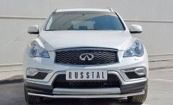 Защита переднего бампера (Ø42 мм, нержавейка) SLITKOFF INFINITI (Инфинити) Qx50 (КуХ50)  J50 (2013-2016) J50 дорестайлинг