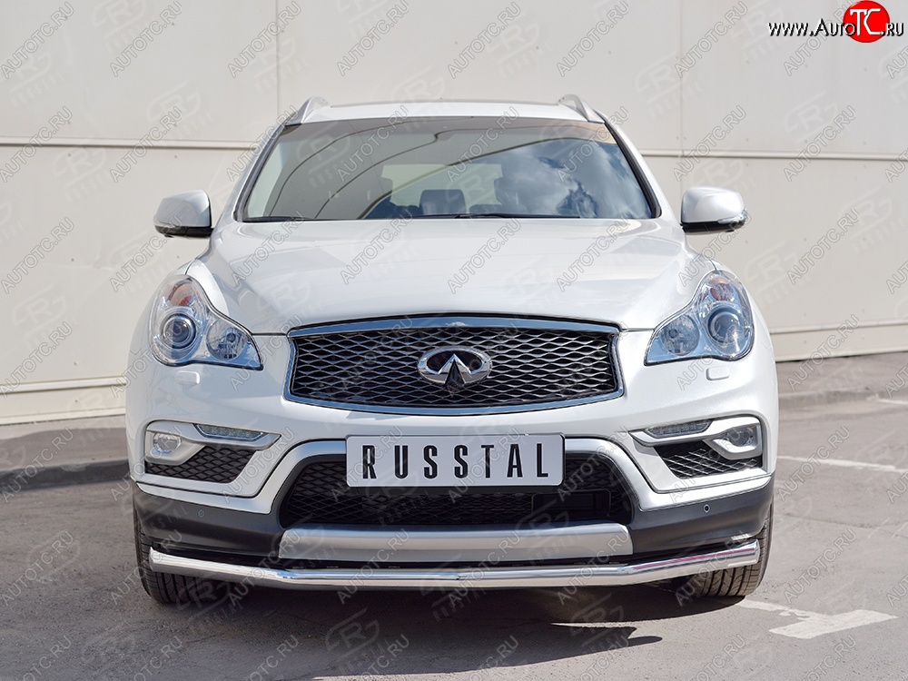 15 599 р. Защита переднего бампера (Ø63 мм, нержавейка) SLITKOFF INFINITI Qx50 J50 дорестайлинг (2013-2016)  с доставкой в г. Горно‑Алтайск