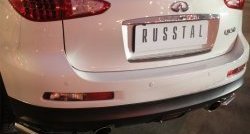 13 999 р. Защита заднего бампера (Ø42 мм уголки, нержавейка) SLITKOFF INFINITI Qx50 J50 дорестайлинг (2013-2016)  с доставкой в г. Горно‑Алтайск. Увеличить фотографию 3