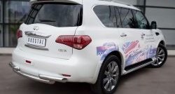 20 099 р. Защита заднего бампера (Ø76 мм, нержавейка) SLITKOFF  INFINITI QX56  Z62 (2010-2013)  с доставкой в г. Горно‑Алтайск. Увеличить фотографию 4