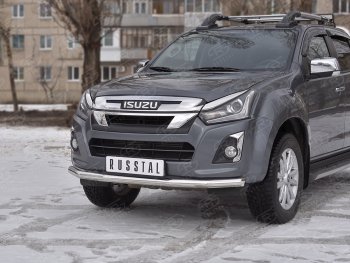 15 899 р. Защита переднего бампера (Ø 63 мм, нержавейка) SLITKOFF Isuzu D-Max RT85,TFR DoubleCab рестайлинг (2015-2021)  с доставкой в г. Горно‑Алтайск. Увеличить фотографию 3